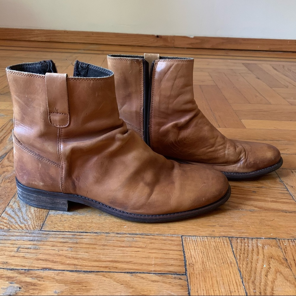 Dune London soft leather camel tan